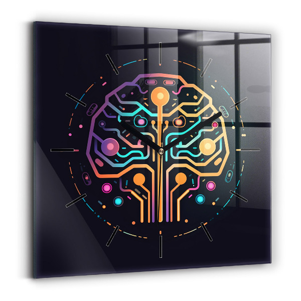 Square wall clock Colorful abstraction