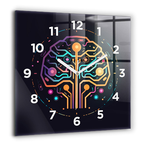 Square wall clock Colorful abstraction