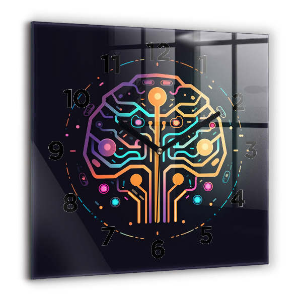 Square wall clock Colorful abstraction