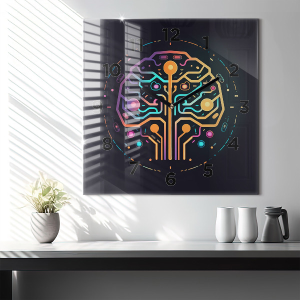 Square wall clock Colorful abstraction