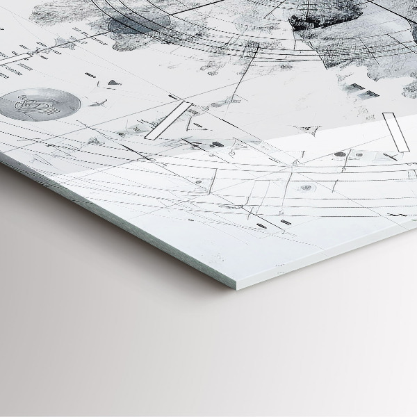 Square wall clock Cartoon mountains