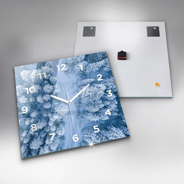 Square wall clock Forest from a drone