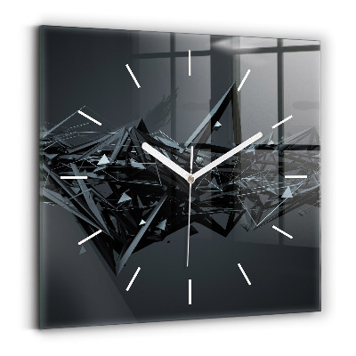 Square wall clock Black abstraction