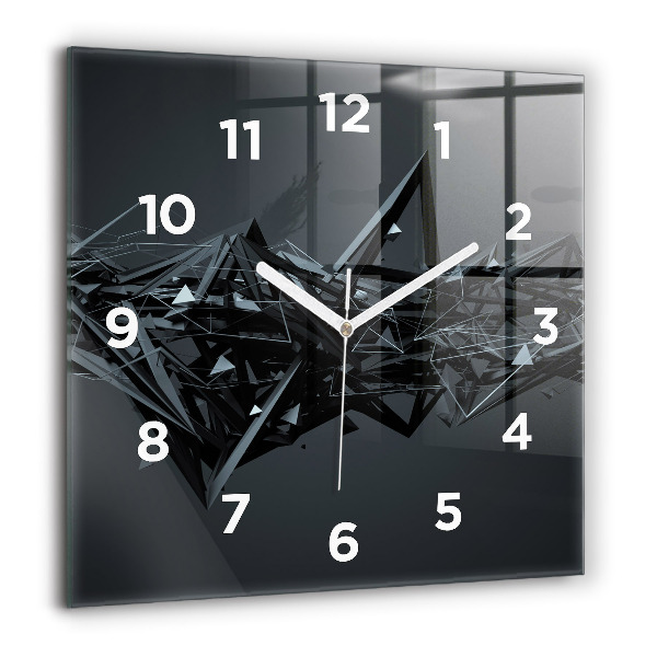 Square wall clock Black abstraction