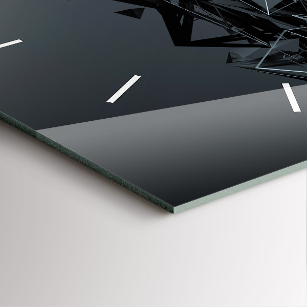 Square wall clock Black abstraction