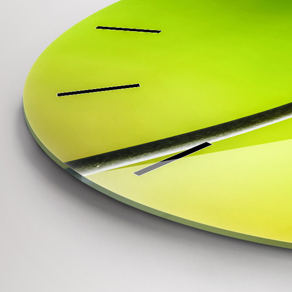 Round glass wall clock Blue flowers