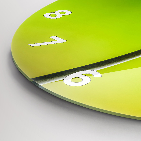 Round glass wall clock Blue flowers