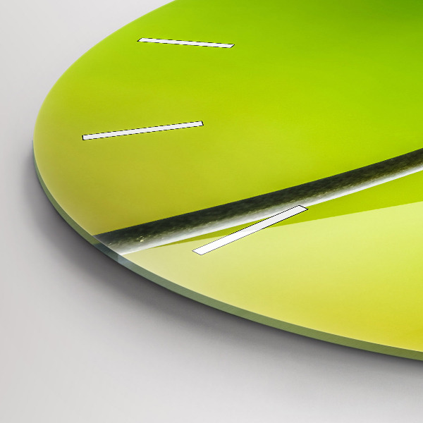 Round glass wall clock Blue flowers