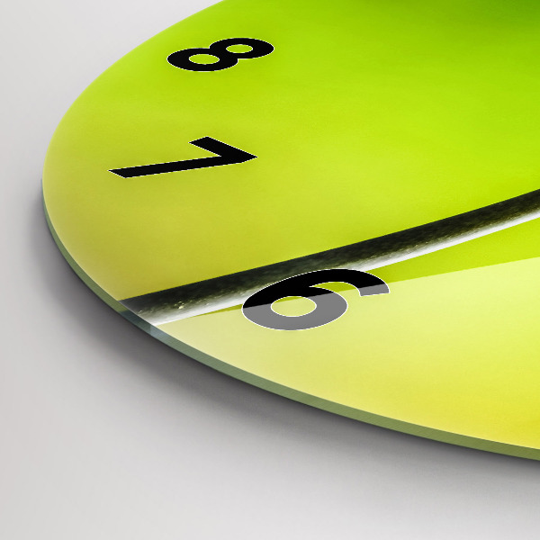 Round glass wall clock Blue flowers