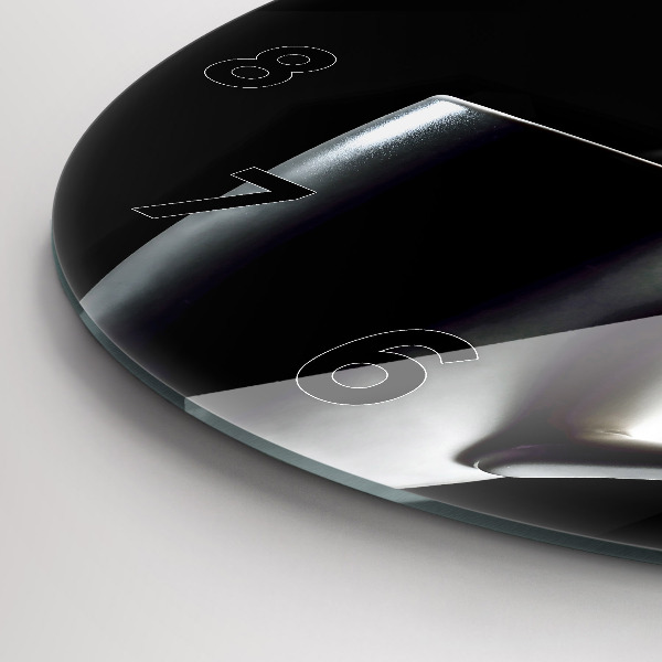 Round glass wall clock A cup of coffee