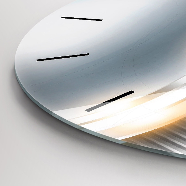 Round glass wall clock Metal Abstraction