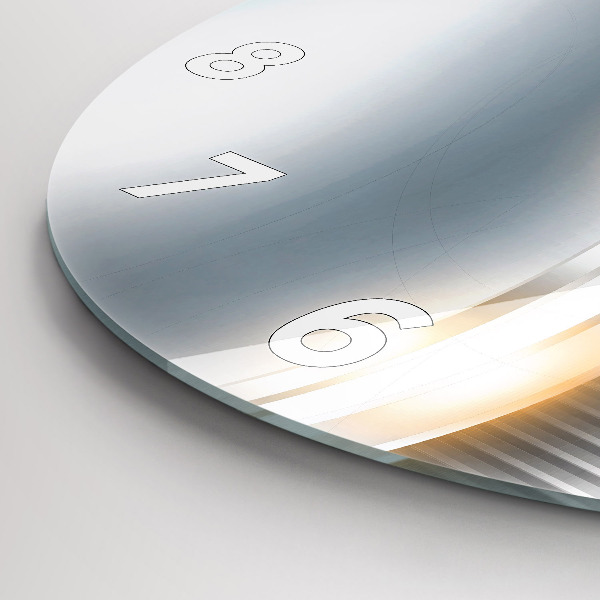 Round glass wall clock Metal Abstraction