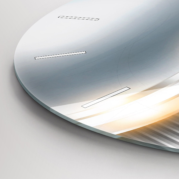 Round glass wall clock Metal Abstraction