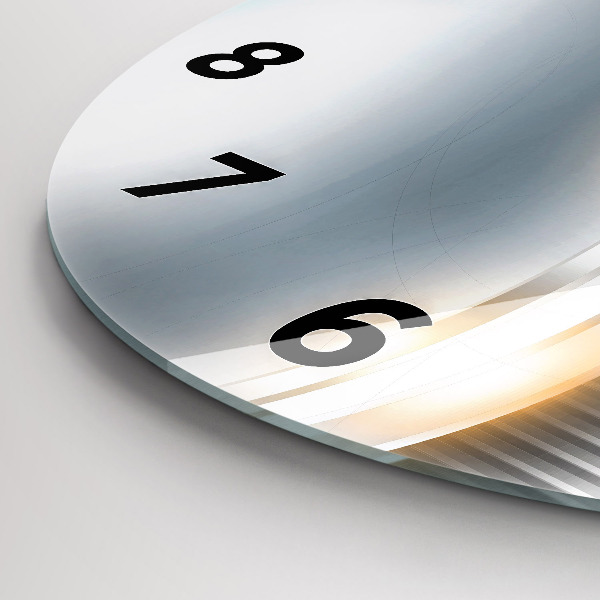 Round glass wall clock Metal Abstraction