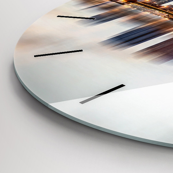 Round glass wall clock Panorama with the Eiffel Tower