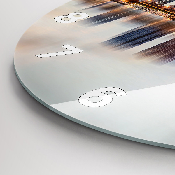 Round glass wall clock Panorama with the Eiffel Tower