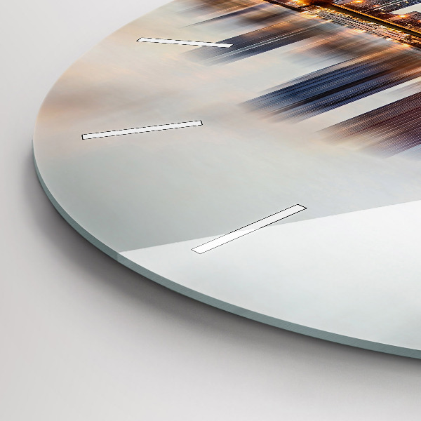 Round glass wall clock Panorama with the Eiffel Tower