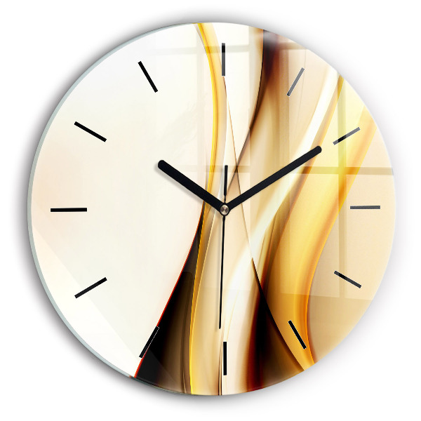 Round glass wall clock Abstract wave