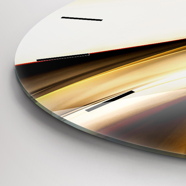 Round glass wall clock Abstract wave