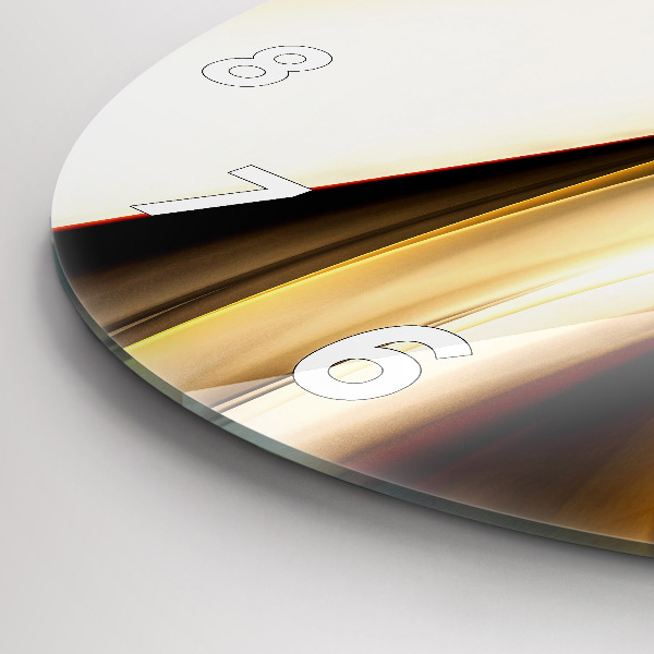 Round glass wall clock Abstract wave