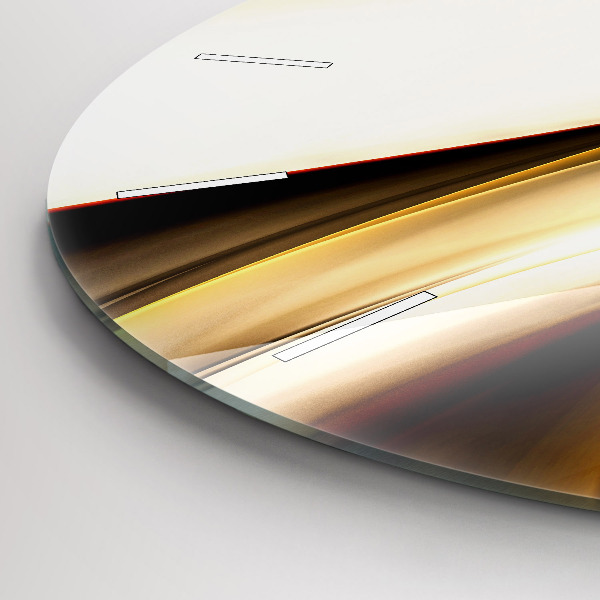 Round glass wall clock Abstract wave