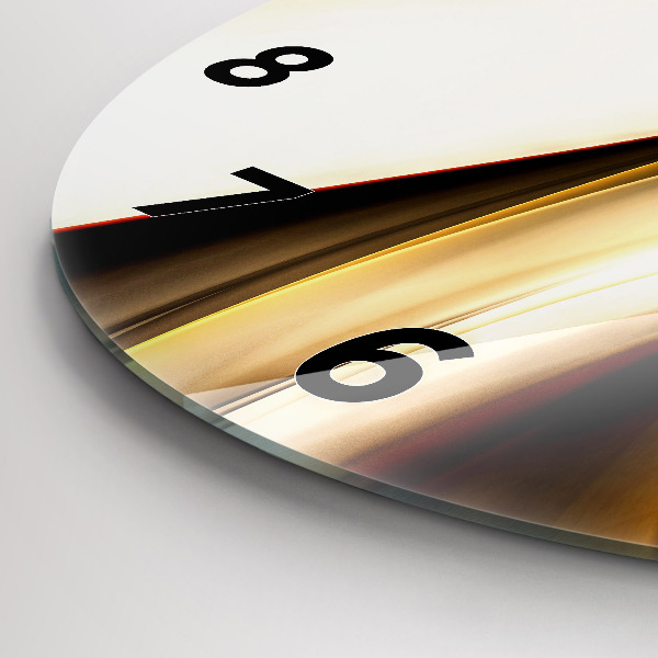 Round glass wall clock Abstract wave