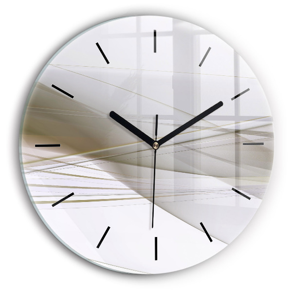 Round glass wall clock Bright abstraction