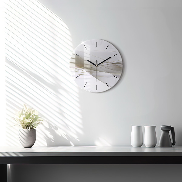 Round glass wall clock Bright abstraction