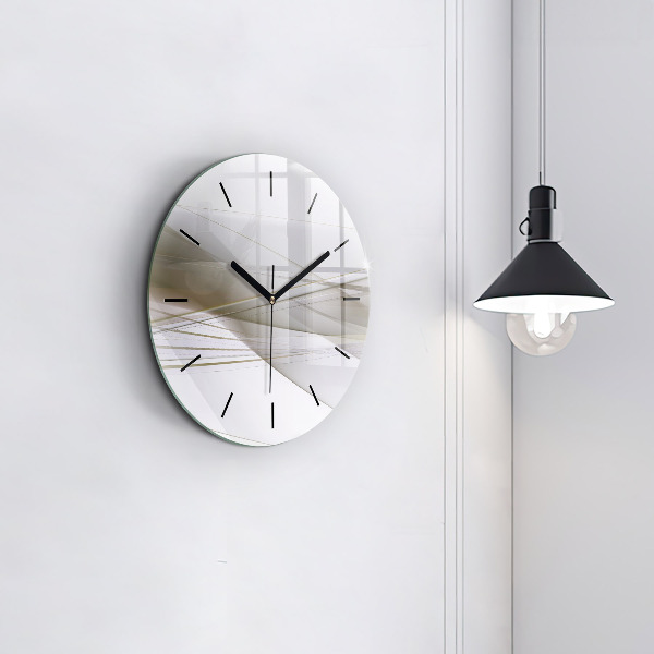 Round glass wall clock Bright abstraction