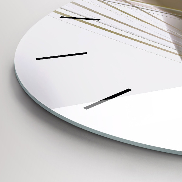 Round glass wall clock Bright abstraction