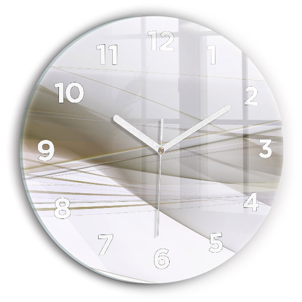 Round glass wall clock Bright abstraction