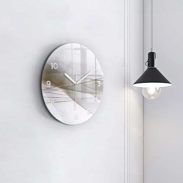 Round glass wall clock Bright abstraction