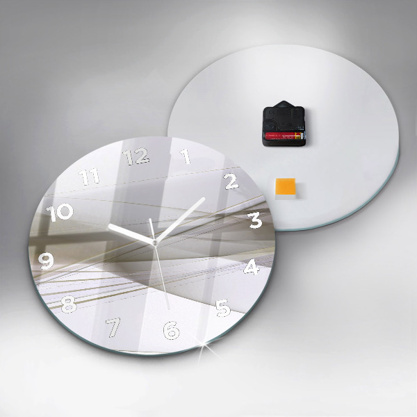 Round glass wall clock Bright abstraction