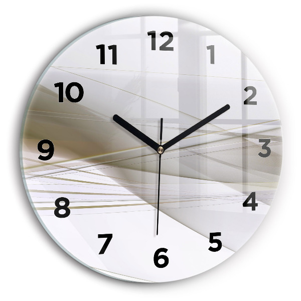 Round glass wall clock Bright abstraction