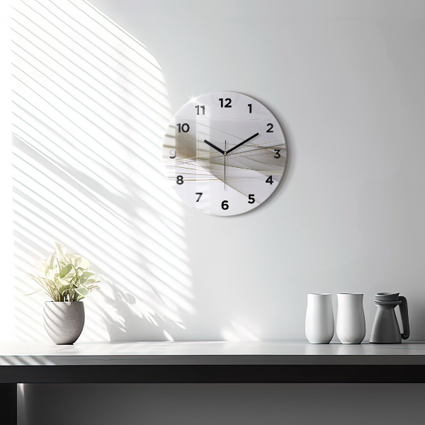 Round glass wall clock Bright abstraction