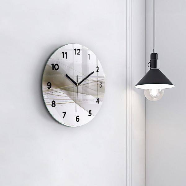 Round glass wall clock Bright abstraction