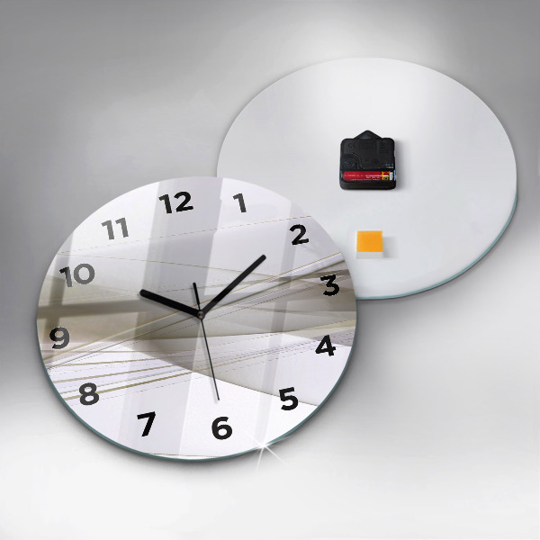 Round glass wall clock Bright abstraction