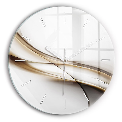 Round glass wall clock Abstract lines