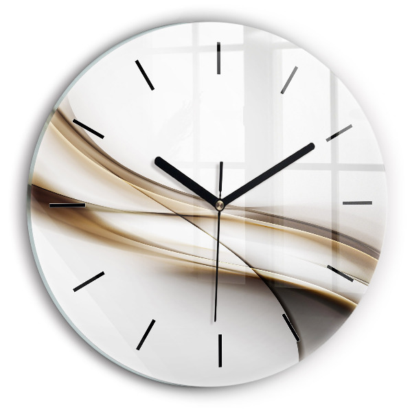 Round glass wall clock Abstract lines