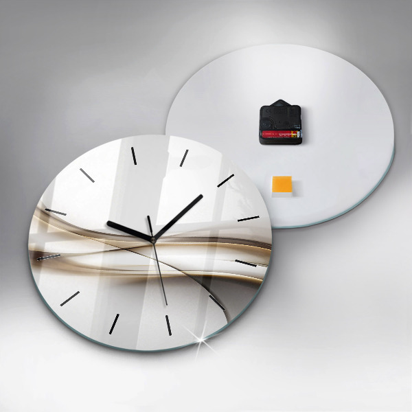 Round glass wall clock Abstract lines