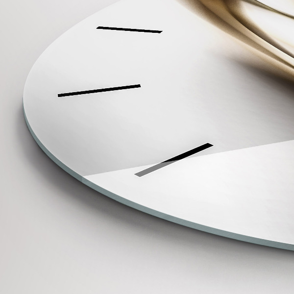 Round glass wall clock Abstract lines