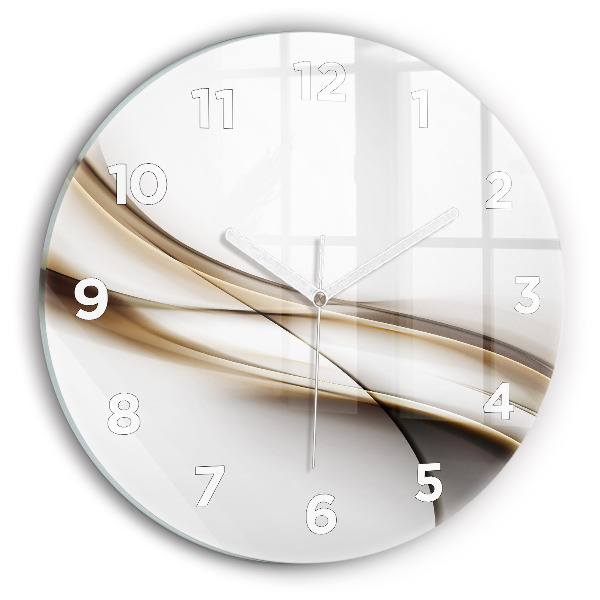 Round glass wall clock Abstract lines