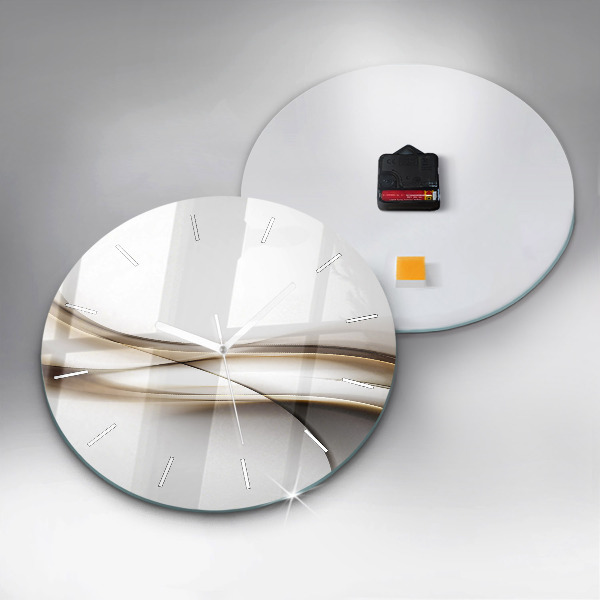 Round glass wall clock Abstract lines