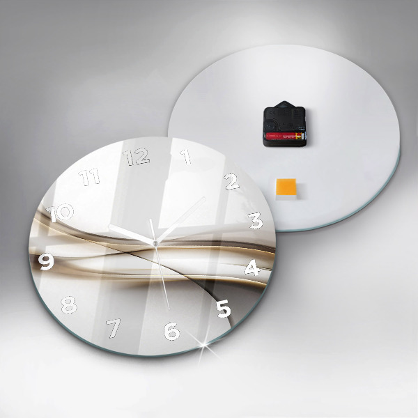 Round glass wall clock Abstract lines