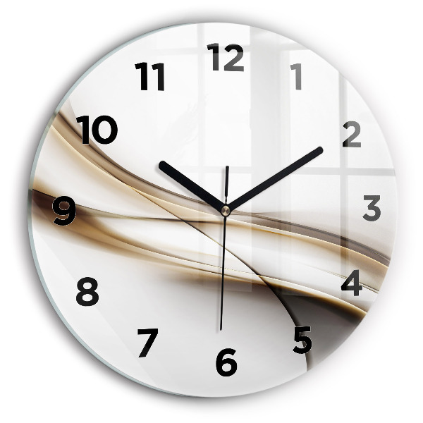 Round glass wall clock Abstract lines