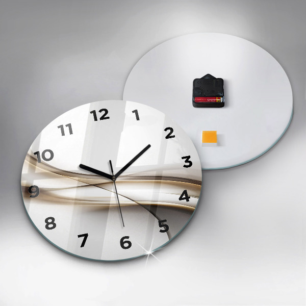 Round glass wall clock Abstract lines