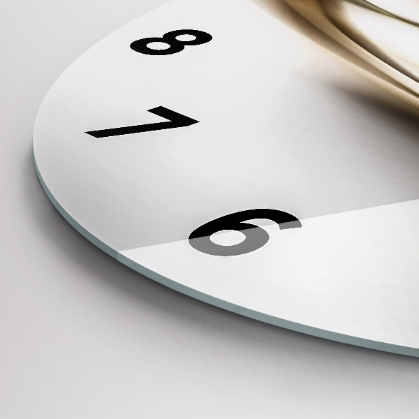 Round glass wall clock Abstract lines
