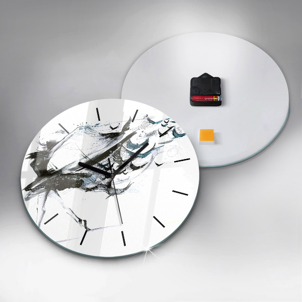 Round glass wall clock Woman dancing ballet