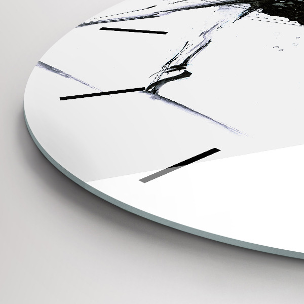 Round glass wall clock Woman dancing ballet