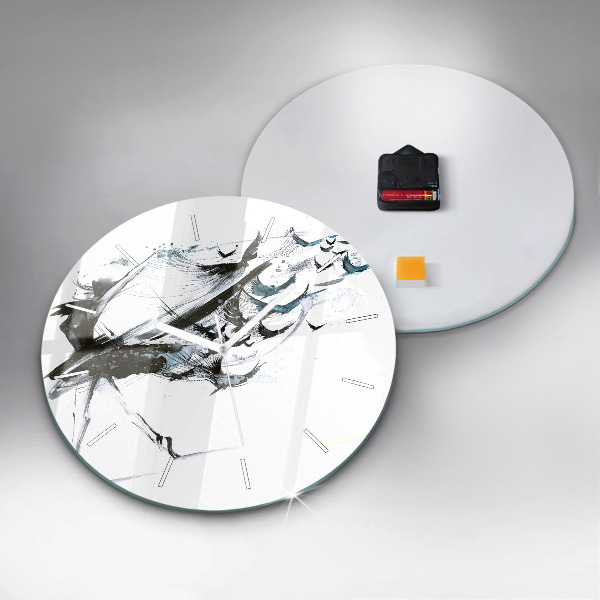 Round glass wall clock Woman dancing ballet